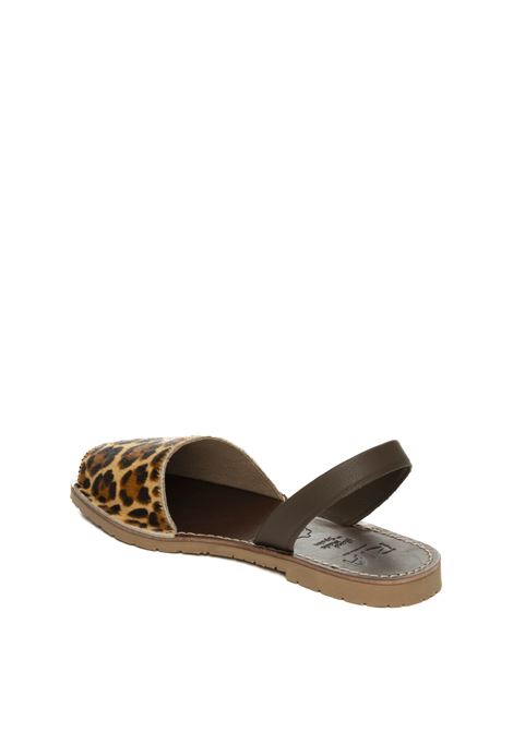 silver leather flat sandal RIA MENORCA | 20002JAVA-LEOPARD
